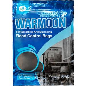 Warmoon Self-Absorbing Flood Barriers (8/10/12ft) - Sandless Water Activated Bags, Reusable Flood Protection for Home & Commercial Use (12ft (1-Pack))