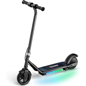 iScooter IK3 Serious Electric Scooter for Kids Aged 6-12, 3/6/10MPH Speed, 3 Heights (IK3Pro), Magnetic Charging, Colorful Lights, LED Display, 150W Motor Kids Scooter (Black)