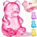 2 x Bear Squishy Toys, Slow Rising Stress Relief Sugar Squeeze Toys for Kids & Adults, High Density Sensory Stress Balls, Stocking Stuffers, Birthday Party Favors, Anxiety Relief Toys for Boys Girls (Red)