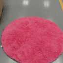 OLANLY Hot Pink Round Rugs for Bedroom - Machine Washable, 4 ft Circle Area Rugs for Living Room, Soft and Fluffy Shaggy Carpet for Teen Girls and Boys, Nursery Rooms, Dorms, Home Decor Aesthetic