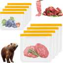8 Pack Silicone Storage Freezer Bags, Waterproof Clear Document Holder with Zipper Seal, Reusable Food Storage Bags, Leakproof Food Storage Containers for Picnic, Work, Home Use