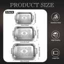 Rtteri 3 Pack Serving Trays with Handles, Stainless Steel Rectangle, approximately 12.99 x 9.25 inches