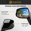 Dasbecan Left Driver Side Door Mirror Compatible with 2012-2015 Honda Civic Power Glass Manual Folding Replace# HO1320261, 76252TR0A01-PFM, 76258TR6C01-PFM,76251TR0A01ZD,76258TR3A01 Black 3PINS