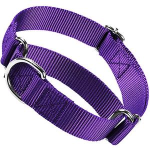 Martingale Collar for Dogs,Soft Nylon Choker Collar for Dogs,Training Escape Proof Heavy Duty Dog No Pull Dog Collar Adjustable for Small Medium Large Pet Boy Dogs, Purple S