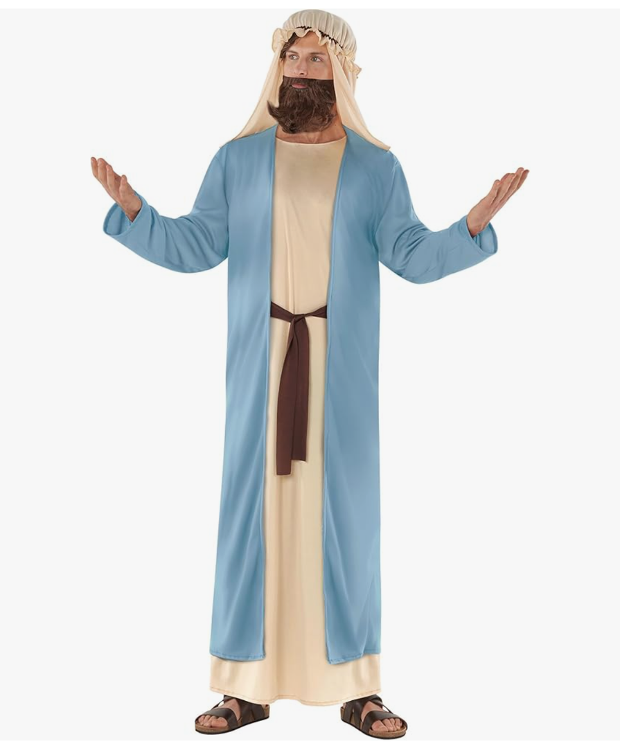 Morph Joseph Costume Men Biblical Nativity Costume Adult Shepherd Jesus Bible Outfit for Religious Events, M