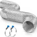 Heavy Duty Flexible Dryer Vent Duct Hose 4 inch 25FT with 2 Key Hose Clamps