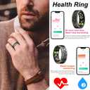 Smart Ring Heart Rate Monitor Sleep Ring Fitness Tracker Blood Pressure Step Counter Calories Pedometer Waterproof Health Vintage Smart Rings for Men Women Unique Anillo inteligente
