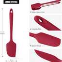 600F Heat Resistant Silicone Spatula, Doosu High Temp Flexible Kitchen Rubber Bowl Scrapers Food Grade Seamless Baking Supplies Scratch-Proof for Scraping Non-Stick Pans (Red, 11.4in)