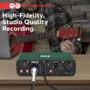 Pyle USB Audio Interface for Recording, Streaming & Podcasting – 2 Inputs 2 Outputs, 48V Phantom Power, 24bit/192kHz ASIO, Studio-Quality Sound, Rugged Metal Chassis - Compatible with Windows/Mac