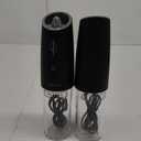 Sangcon Gravity Electric Salt and Pepper Grinder Set Shakers - UPGRADED RECHARGEABLE 9OZ XL Capacity USB-C No Battery Needed - LED Light One Hand Operation, Adjustable Coarseness Automatic Mill Set