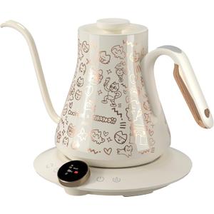 Cocinare x Chanoir FLOW M9 Pro Electric Kettle, Art de Paris Collaboration, Premium Gift Box Packaging with Coffee Mat, 0.5 Temp Control for Coffee & Tea (Chanoir White)