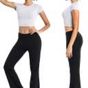 BUBBLELIME 29"/31"/33"/35"/37" 3 Styles Women's High Waist Bootcut Yoga Pants Basic/Side Pockets Tummy Control Workout Flared (Black, L)