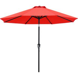 ABCCANOPY 7.5FT Outdoor Patio Umbrella, UV Protection Table Umbrella w/Crank for Easy Set Up, Suitable for Garden, Lawn, Deck & Backyard (Red)