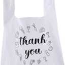 Foraineam 500 Ct Plastic Bags Thank You Reusable Grocery Bag - 13 x 7 x 21 inch, 15 mic, 0.6 mil T-shirts Carryout Shopping Bags