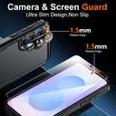 SPIDERCASE Designed for Samsung Galaxy S25 FE Case,[10 FT Military Grade Drop Protection],2 Pack [Tempered Glass Screen Protector+Camera Lens Protector] Heavy Duty Shockproof Case,Black