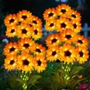 Solar Garden Lights Outdoor, 4 Pack Sunflower Lights with 24 Sunflower, Waterproof 60 Led Garden Fall Decor, Gifts for Mom Grandma, Decorative Solar Flowers for Pathway Patio Yard Flowerbed Decoration