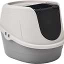 Amazon Basics No-Mess Hooded Enclosed Cat Litter Box with Odor Control and Swinging Door, Standard, 21" x 16" x 15", Multicolor