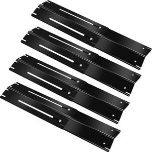 13.5-25 Inch Universal Adjustable Grill Heat Plates Shields Tents for Charbroil Nexgrill Dyna Glo Uniflame Backyard Chargriller, 4 Pack Porcelain Steel Flavorizer Bars Flame Tamer Burner Covers Plates