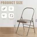 RattanView Yoga Auxiliary Chair with Lumbar Back Support Backless Folding Metal Foldable Flexibility Exercise Chair Balance Handstand Training Tool for Back Pain Relieving Strength Training