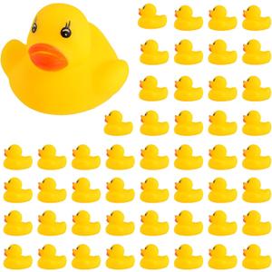 50-Pieces Float & Squeak Mini Rubber Duck Baby Bath Ducky Sound Shower Toys for Kids
