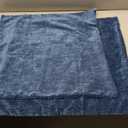 decorUhome Chenille Grey Blue Spring Throw Pillow Covers 18x18 Inch Set of 2, Decorative Soft Couch Pillow Covers Solid Dyed Accent Farmhouse Neutral Square Pillow Cases for Sofa