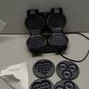 Mini Waffles Maker with 8 Removable Plates, 4 in 1 Double Small Waffle Maker Mini- Classic Waffle, Heart Waffle, Griddle, Donut, 5" Non Stick Waffle Iron for Kids and Families, Black