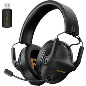 SG600 Wireless Gaming Headset for PC, PS5, PS4, Laptop, Mac, Nintendo Switch, 2.4GHz & Bluetooth 5.3 Gaming Headphones with Noise Canceling Mic, Stereo Sound, 70+Hr Battery, 15ms Latency (Black)
