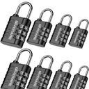 GIVERARE 8 Pack Combination Lock, 3-Digit Padlock Keyless, Resettable Luggage Locks for Backpack, Gym & School & Employee Locker, Weatherproof Travel Lock for Fence, Backyard Gate, Hasp, Case-Black Set of 9