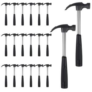20 Pcs Mini Claw Hammer Bulk 6.5 Inch Solid Tubular Small Safety Hammer with Non-Slip Rubber Handle Lightweight for Woodworking Hanging Pictures DIY Crafts Jewelry Making Tools