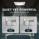 Bathroom Exhaust Fan with Light, 12 INCH, Upgraded Quiet Square Vent Fans with LED Light, 141 CFM, for Bathroom, Office, Home