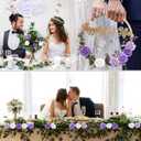 200PCS Artificial Flowers Purple Mixed Series Roses Real Looking Foam Fake Roses with Leaves and for DIY Wedding Bouquets Bridal Shower Centerpieces Party Decorations (Purple Series, 200)