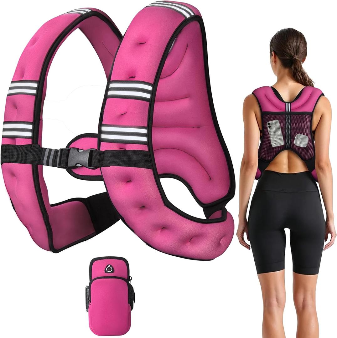 Weighted Vest, 10lb Weight Vest with Reflective Stripe, for Men Women Workout Equipment for Strength Training, Running, Jogging, Fitness, Weight Loss 10lb