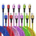 XIAWAO USB to USB C Cable 6 Pack, Type C Charger Cord Fast Charging for iPhone 17 16 15, Samsung Galaxy S25 S24 S23 S22 A17 A16 A15, Moto g, Pixel 10 9 (5ft+5ft+5ft+5ft+8ft+8ft)