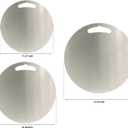 304 stainless steel cutting board mat, heavy-duty solid round double-sided metal chopping board. Non-stick, dishwasher safe. For meat, vegetables, bread, dough kneading (13.5 Inch), 16"L x 16"W