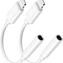[Apple MFi Certified] Apple Lightning to 3.5 mm Headphone Jack Adapter, 2 Pack iPhone to 3.5mm Headphone/Earphone Aux Audio Converter Adapter Dongle Cable for iPhone 14 13 12 11 Pro Max XS XR X 8 7