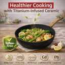 Bazova 23-Piece Pots and Pans Set Non Stick,Titanium Ceramic Cookware Set Non Toxic,Long-Lasting,PFAS Free,Induction Compatible,Complete Kitchen Set with 3 Frying Pans for All Cooking needs (Black)