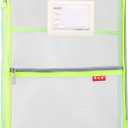 Pendancy Mesh Zipper Pouch 14.8"x10.8" Transparent Lightweight Nylon File Folders, A4 Size Multi-Layer Subject Document Organizer Accessories Storage Bag for Office and School Supplies(Yellow)