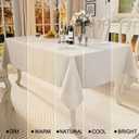 Smiry Rectangle Table Cloth Linen Textured, Waterproof Spillproof Anti-Wrinkle Burlap Tablecloth, Washable Decorative Fabric Table Cover for Dining, Party, Banquet, 52 x 70 Inch, Beige