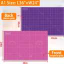 Self Healing Cutting Mat A1 24"x36" Double Sided 5-Ply Craft Mat for Sewing, Quilting, Fabric, Scrapbooking Pink/Purple