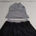 Womens Tankini with Skirt High Neck Tankini Swimsuit Tummy Control Two Piece Bathing Suit (Medium, Stripe and Black)