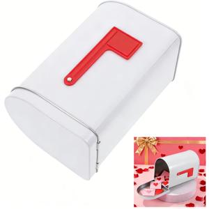 6.13x4.40x3.69in Tinplate Small Storage Mailbox, Present Mail Box Decorative Outdoor Letter Can Play Mail Box for Cards, DIY Custom Mailbox for Role Playing and Handicraft