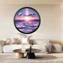 Sand Art Liquid Motion, Moving Sand Art Décor, 3D Wall Mounted 360° Rotate Sculpture, Wall Art Deep Sea Sandscape Room Decoration, Relaxing Mood Home Office Work Decor (Purple, 17.3'')