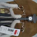 SM New York Women’s Plush Lined Suede Mule Slippers with Gold-Tone Horsebit Detail, Size 9