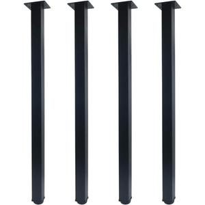 QLLY 32 inch Adjustable Metal Desk Legs, Square Office Table Furniture Leg, Set of 4 (32 inch)