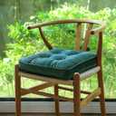 vctops Soft Velvet Chair Pads with Ties Comfy Solid Seat Cushion for Dining Chairs, Office Chairs, Hardwood Floors (Blue, 16"x16")