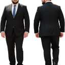 GATMSTZ Mens Suits Big and Tall 2 Pieces Blazer Pants Set Classic Fit (Black, L)