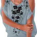 Miselon Women Cold Shoulder O-Neck Short Sleeve Loose Fit Summer Shirt Blouse Tops (Blue, S)