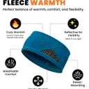 Winter Headbands for Women & Men, Reflective Fleece Ear Warmers, Non-Slip Sports Headbands for Running, Cycling, Skiing, Hiking and Daily Wear, Navy Blue (Blue)