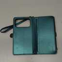 TUCCH Detachable Crossbody Wallet Case for iPhone 17 Pro Max (6.9"), 10 Card Slots RFID Blocking | Lanyard Wrist Strap | Wireless Charging | Zipper Pocket | PU Leather Stand Flip Cover | Bluish Green