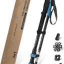 GPTCAMP Hiking Stick,1PC Trekking Pole Collapsible Hiking Pole,Lightweight Folding Adjustable Travel Walking Stick with EVA Foam Grip for Men Women,Blue(1 Pole)